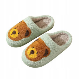 Kapcie Ciepłe Miękkie Klapki Miś Unisex 37-38