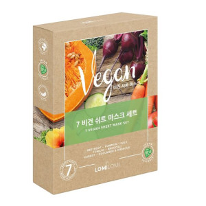 LOMI LOMI 7 Vegan Sheet Mask Set zestaw vegańskich maseczek w płachcie 7szt