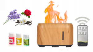Nawilżacz Powietrza Kominek Aroma Płomień + Olejki