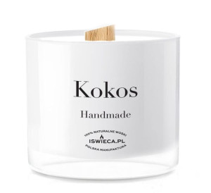 Kokos. Duża Świeca Sojowa 310 ml.