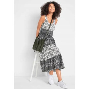 Bonprix Casualowa Długa Rozkloszowana Sukienka W Kwiaty 36-38 969045