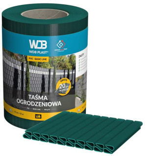 WDB Taśma ogrodzeniowa 19cm x 35m BASIC LINE + 20 klipsów