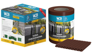 WDB BASIC LINE Taśma ogrodzeniowa 19cm x 35m RAL 8011 + 20 klipsów