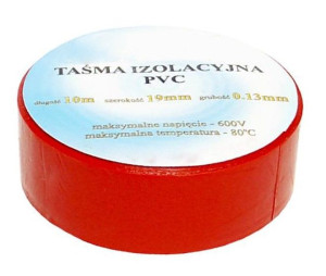Mocna TAŚMA IZOLACYJNA PCV 10m czerwona