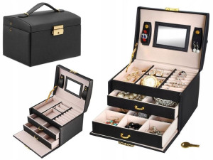 Szkatułka Kasetka Kuferek na Biżuterię Zegarki