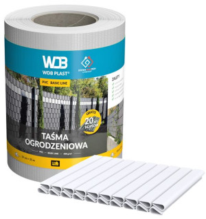 Taśma Ogrodzeniowa Biała 19cm X 35m Na Ogrodzenie Płot Osłona Paneli