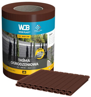 Taśma Ogrodzeniowa Brązowa 19cm X 35m Na Ogrodzenie Płot Osłona Paneli