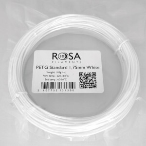 Filament ROSA 3D PETG 1,75mm 100g Biały White