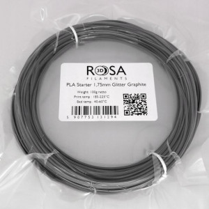 Filament ROSA 3D PLA 1,75mm 100g grafit błyszczący