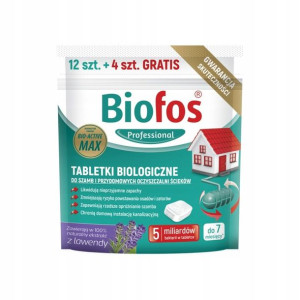 Biofos Tabletki do szamb 12 +4 szt GRATIS