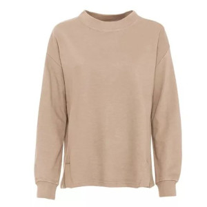 Bonprix Beżowa Prosta Bawełniana Bluza Z Długim Rękawem 40-42 922832