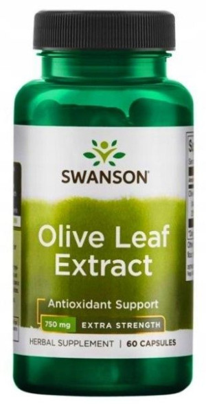 Swanson Olive Leaf Ekstrakt 750mg 60k. Liść Oliwny