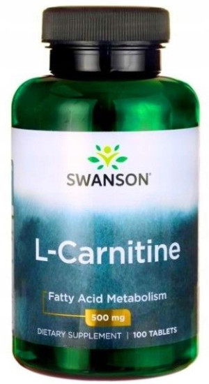 Swanson L-karnityna 500mg 100tab. Spalacz tłuszczu