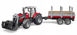 Bruder 02046 Traktor Massey Ferguson Przyczepa Tur