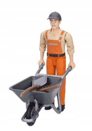 Bruder 62130 Figurka pracownik komunalny z taczką