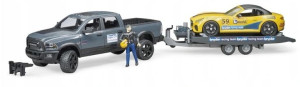 Bruder 02504 Dodge RAM z lawetą i autem Roadster