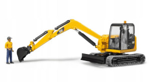 Bruder 02466 Minikoparka CAT z figurką robotnika