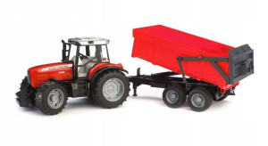 Bruder 02045 Traktor Massey Ferguson z Przyczepą