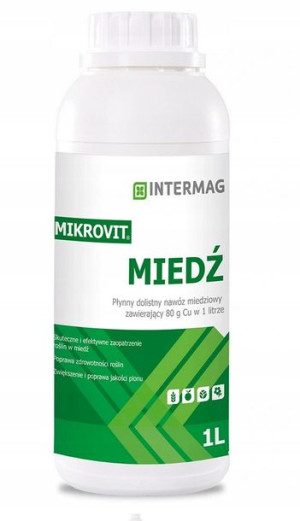 Mikrovit Miedź Cu 1L dolistny nawóz miedziowy