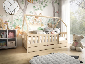 Łóżko dziecięce DOMEK LUNA 160x80 + materac + szuflada