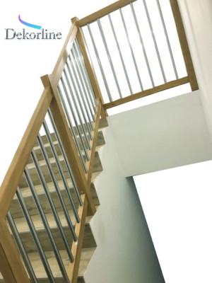 Balustrada Barierka Drewniano-stalowa Pełny System
