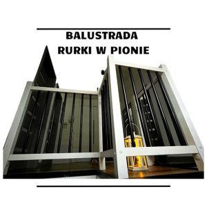 Balustrada Barierka Drewniano-stalowa Pełny System