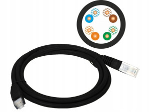 Patchcord U/UTP 6a Alantec RJ45 / Męska 2 m czarny