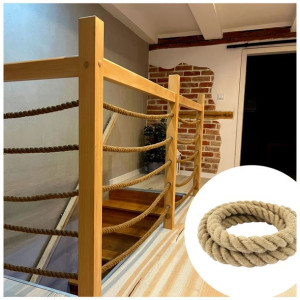 Balustrada Barierka Drewno+liny Juty Pełny System