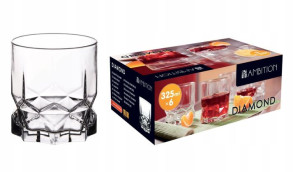 Ambition Diamond 6 Szklanek Niskich 300ml