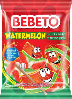 Bebeto Kwaśne żelki o smaku arbuzowym 80 g