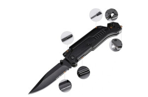 Noz Led Survivalowy Taktyczny Czarny Xj4478