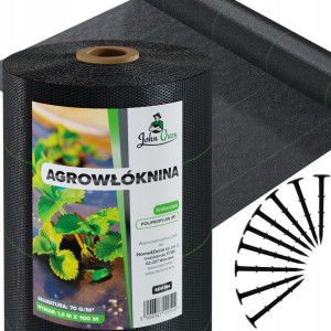 Agrowłóknina Czarna 70g Na Chwasty 1,6x100+szpilki