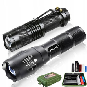 2x Latarka Led Cree Xm-l T6 + Q5 Zoom - Zasięg 1km