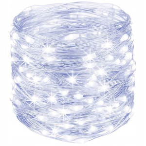 Lampki Druciki 50 Led Na Baterie Girlanda Białe Xl
