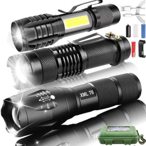 Zestaw 3x Latarka Taktyczna Led Cree Xml-t6 2x Q5