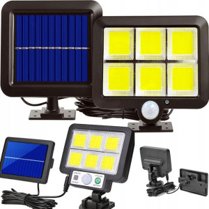 Mocna Lampa Solarna Czujnik Ruchu Zmierzch Led Cob