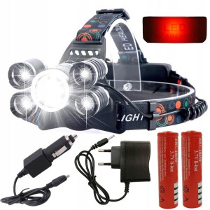 Latarka Czołowa 5 Led Czołówka Akumulatorowa Cree