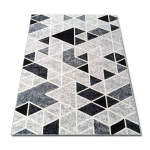 Szary Dywan 160x230 Do Salonu Sypialni Geometria Ciemna