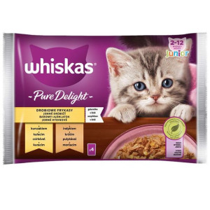Whiskas Karma dla kota w saszetkach Junior indyk z kurczakiem 4 x 85 g