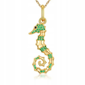 GNOCE-Naszyjnik Seahorse Inlaid with Shiny Spinels