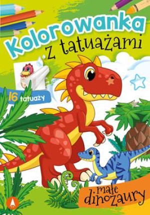 Kolorowanka z tatuażami małe dinozaury