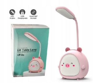 Lampka Nocna Biurkowa Led Dla Dzieci Świnka Usb