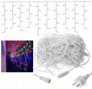 Sople 200 Grube Zewnętrzne Led Lampki Multikolor Ip44 Flash 8m
