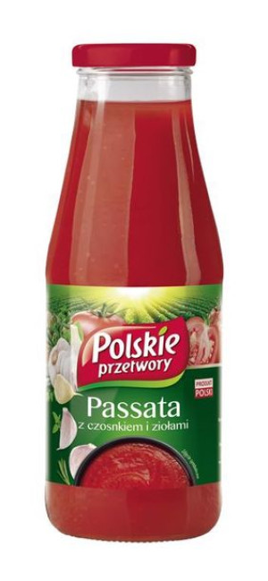 Polskie Przetwory Passata z czosnkiem i ziołami 680g