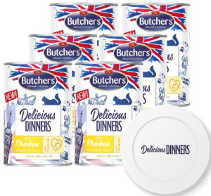 BUTCHER'S Delicious Dinners kawałki z kurczakiem w galaretce 6x400g (kot) +