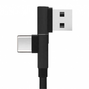 Kabel Kątowy 90 Stopni Usb-Usb Typ C 1M Czarny