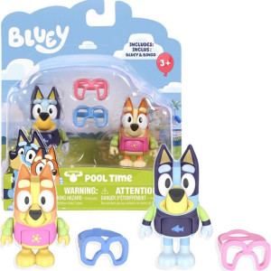 Bluey Figurka Blue i Bingo 2-pak Zabawa na Basenie Zestaw Akcesoria 13039