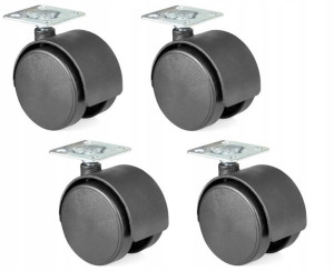 4 X Kółko Meblowe Z Płytką Fi 50 Mm Tworzywo