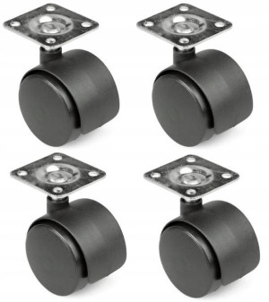 4 X Kółko Meblowe Z Płytką Fi 40 Mm Tworzywo