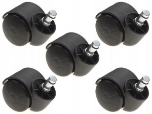5 X Kółko Meblowe Plastik 50 Mm Fi 11 Z Trzpieniem